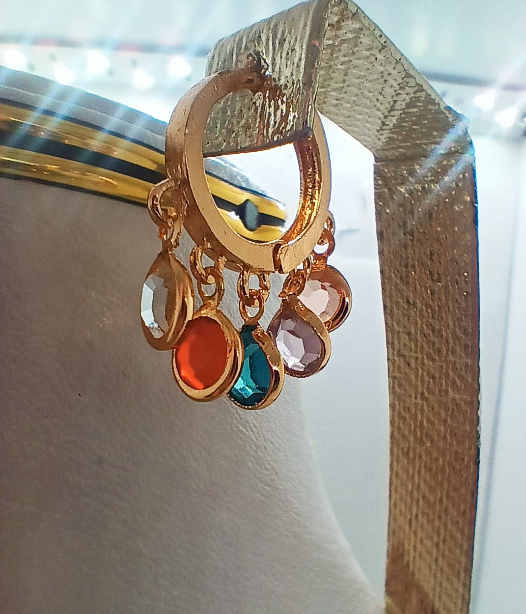 Golden Bali Multicolor Earrings - Image 4