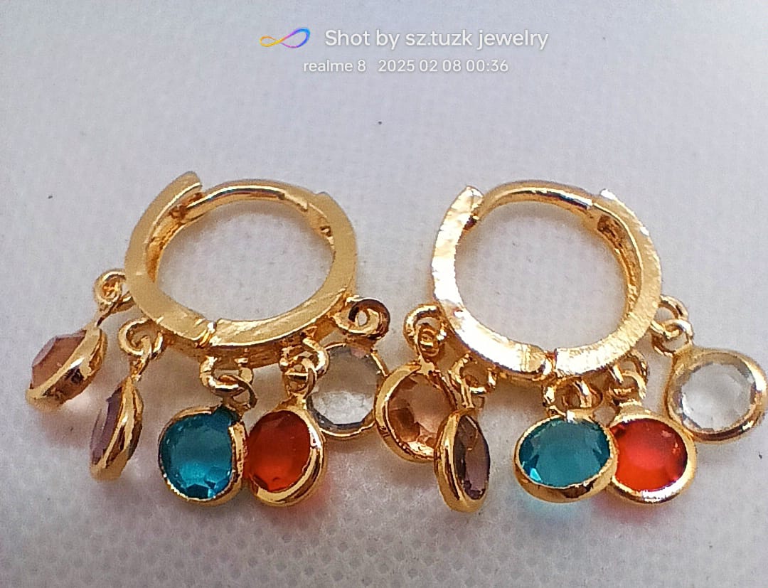 Golden Bali Multicolor Earrings - Image 3