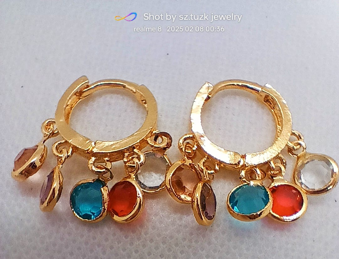 Golden Bali Multicolor Earrings