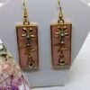 handmade resin earrings floral rectangular design
