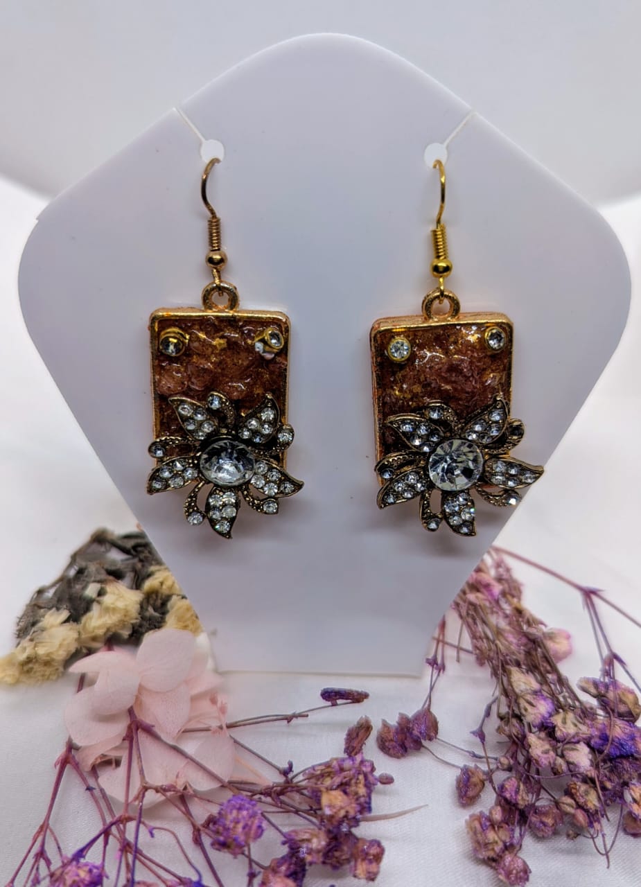 Handcrafted Resin Butterfly & Floral Drop Earrings