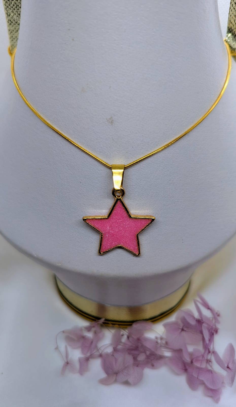 Handmade Pendant Necklace for Women. Gold Tone Statement Jewelry