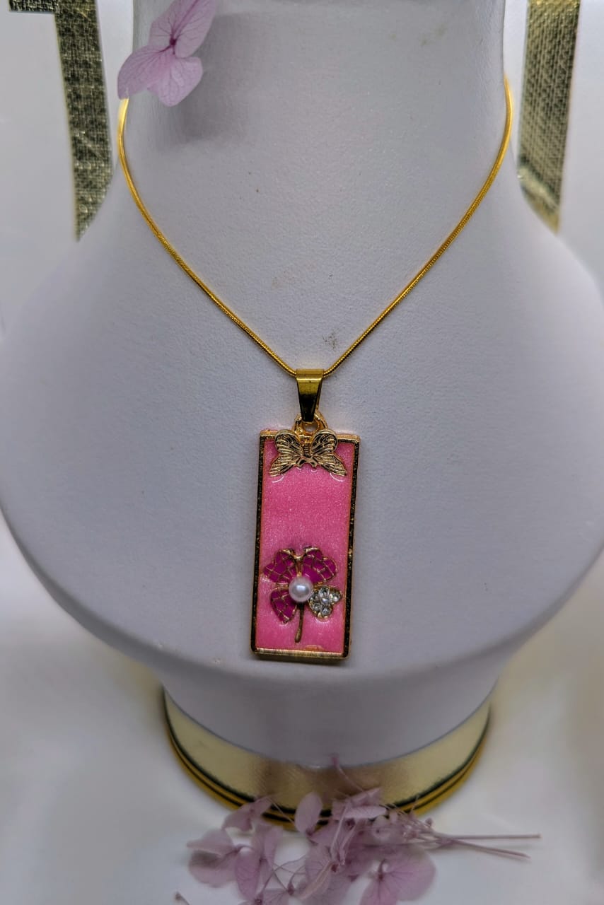 Handmade Pendant Necklace for Women. Gold Tone Statement Jewelry