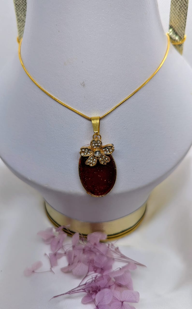 Handmade Pendant Necklace for Women. Gold Tone Statement Jewelry