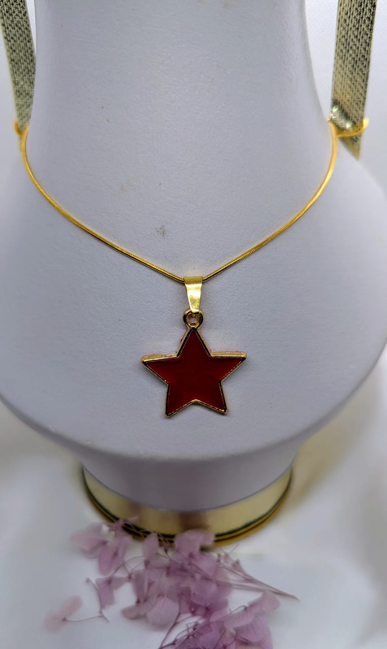 Handmade Pendant Necklace for Women. Gold Tone Statement Jewelry